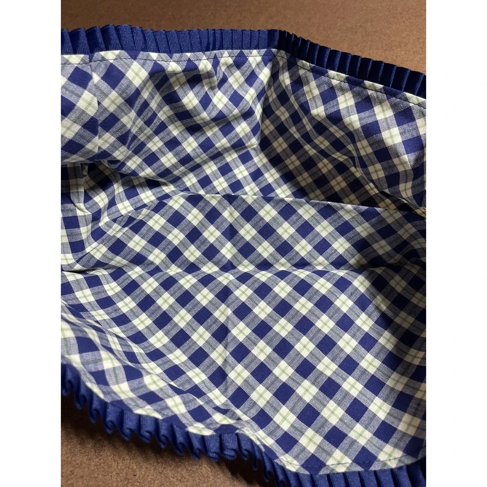Longaberger Basket Liner Blue Ribbon Plaid Liner Canning Basket Liner